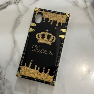 IPhone XS phone case | used frequently but in great condition | black and gold